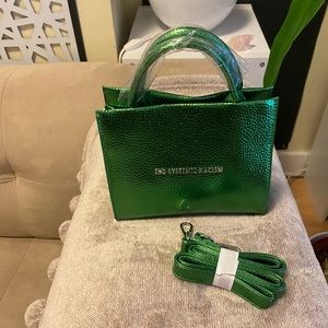 Brandon Blackwood metallic green ESR tote